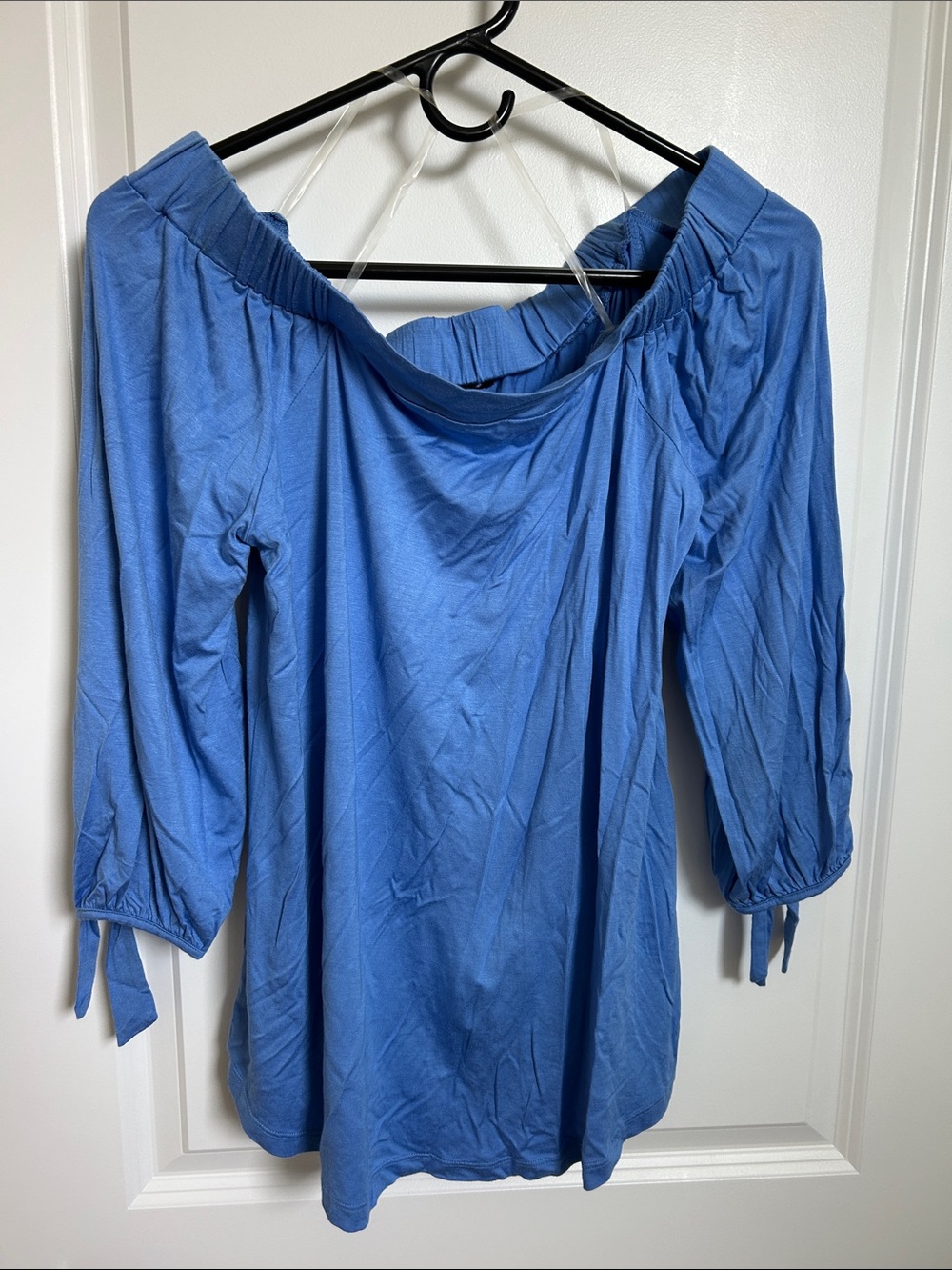 Cable & gauge blue Off-Shoulder Peasant Top - Women's